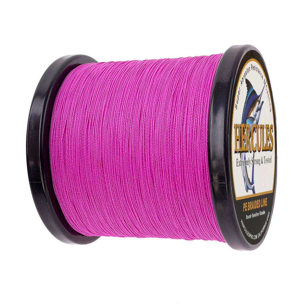 1000M 1094Yds Pink 6lb-100lb HERCULES PE PE Braided Fishing Line 4 Strands
