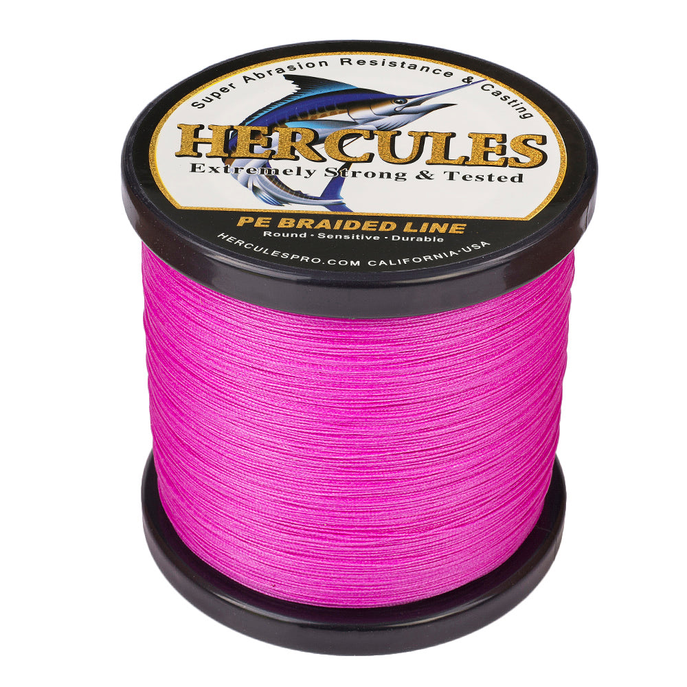1500M 1640Yds Pink 10lb-200lb HERCULES PE Braided Fishing Line 8 Strands