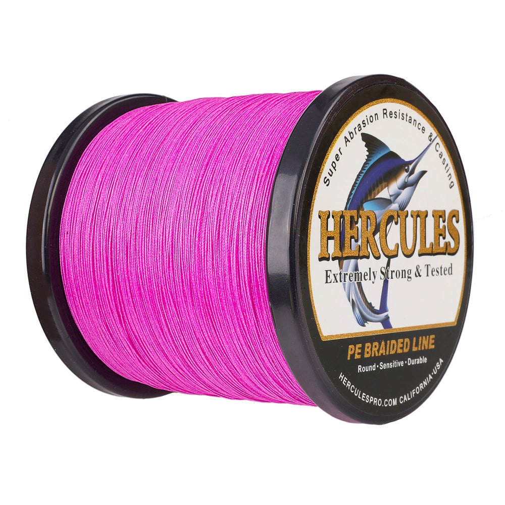 1500M 1640Yds Pink 10lb-200lb HERCULES PE Braided Fishing Line 8 Strands