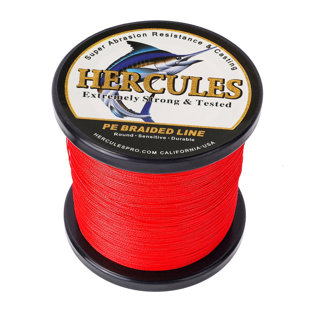 1000M 1094Yds Red 6lb-100lb HERCULES PE PE Braided Fishing Line 4 Strands
