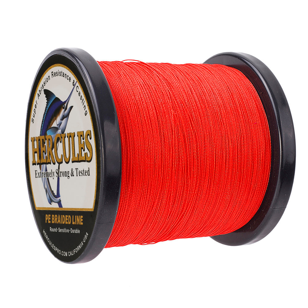 1000M 1094Yds Red 6lb-100lb HERCULES PE PE Braided Fishing Line 4 Strands