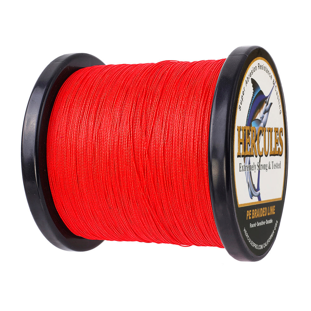 1000M 1094Yds Red 6lb-100lb HERCULES PE PE Braided Fishing Line 4 Strands