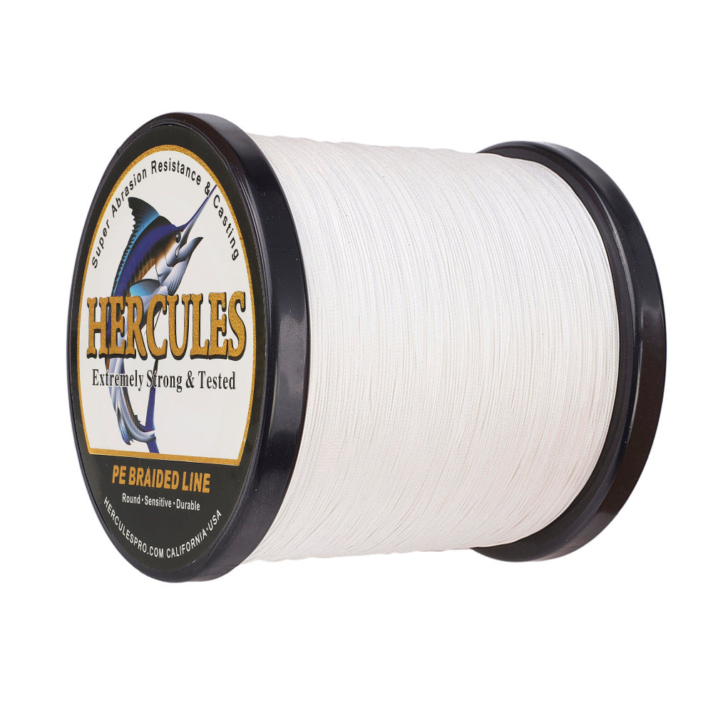 1000M 1094Yds White 10lb-300lb HERCULES PE Braided Fishing Line 8 Strands