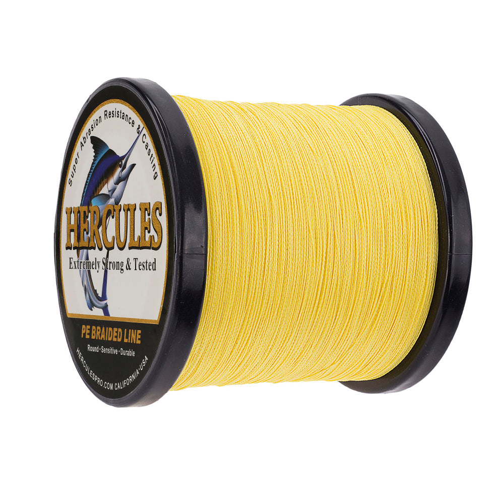 1000M 1094Yds Yellow 6lb-100lb HERCULES PE Braided Fishing Line 4 Strands