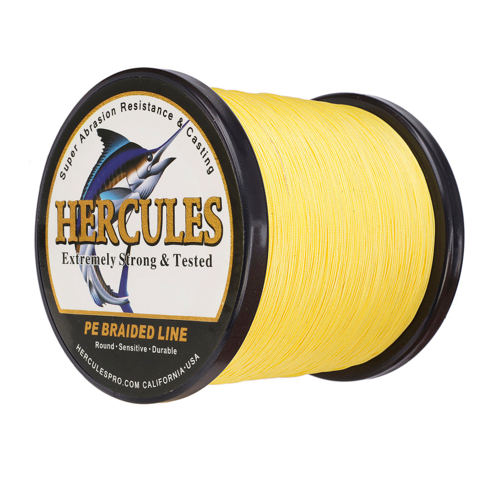 1000M 1094Yds Yellow 10lb-300lb HERCULES PE Braided Fishing Line 8 Strands