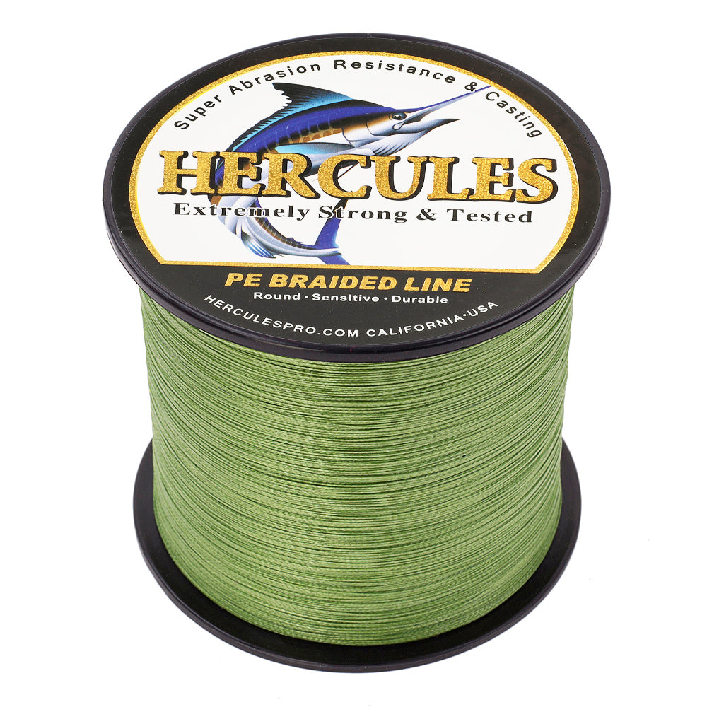 1000M 1094Yds Army Green 6lb-100lb HERCULES PE Braided Fishing Line 4 Strands