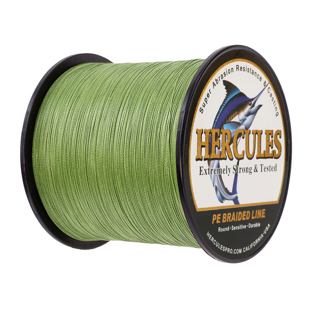 1000M 1094Yds Army Green 6lb-100lb HERCULES PE Braided Fishing Line 4 Strands