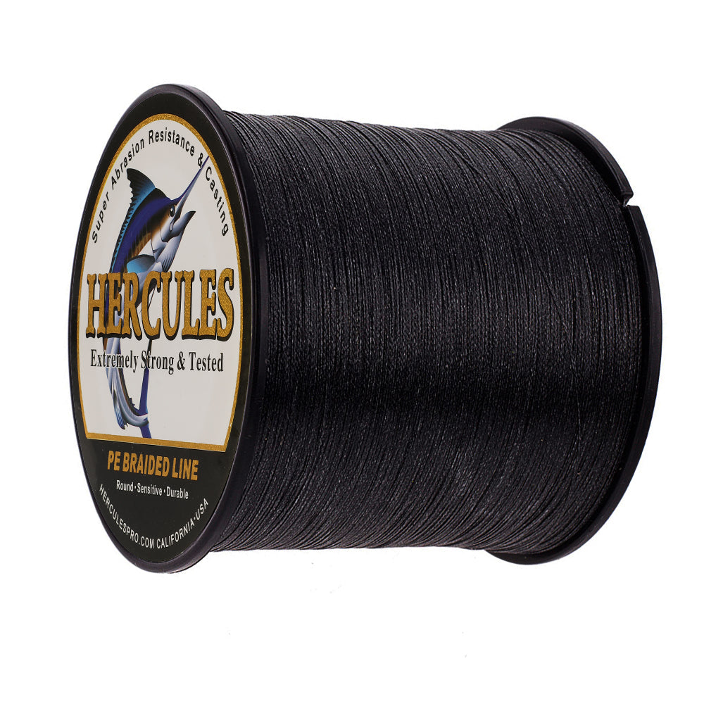 1000M 1094Yds Black 6lb-100lb HERCULES PE PE Braided Fishing Line 4 Strands