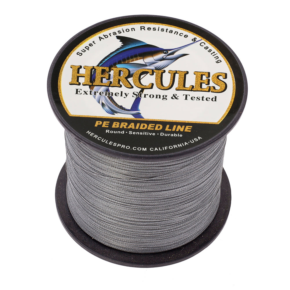 1000M 1094Yds Grey 6lb-100lb HERCULES PE Braided Fishing line 4 Strands