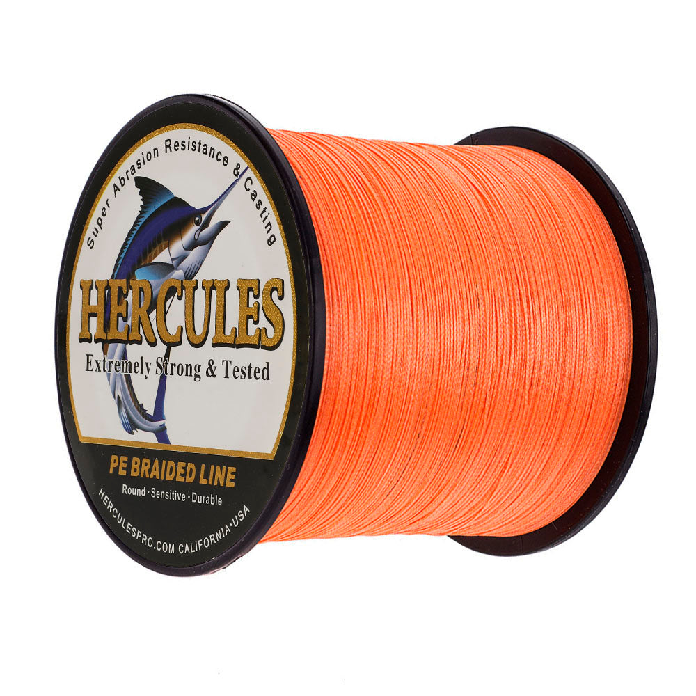 1000M 1094Yds Orange 6lb-100lb HERCULES PE Braided Fishing Line 4 Strands