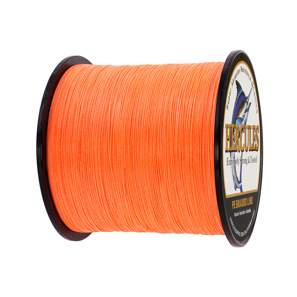 1000M 1094Yds Orange 6lb-100lb HERCULES PE Braided Fishing Line 4 Strands