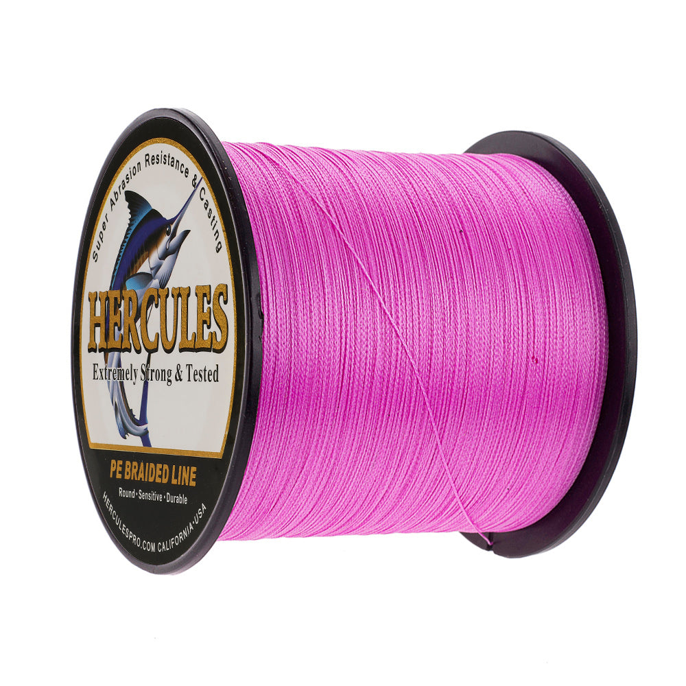 1000M 1094Yds Pink 6lb-100lb HERCULES PE PE Braided Fishing Line 4 Strands