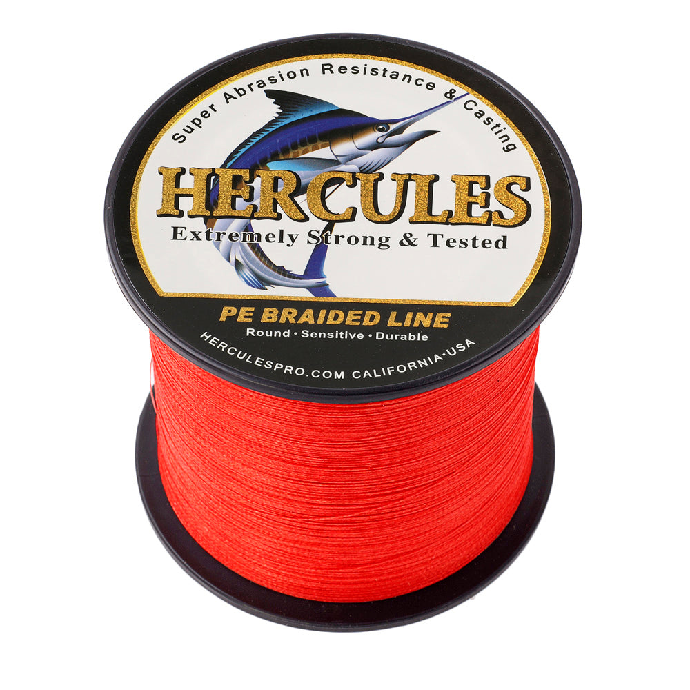 1000M 1094Yds Red 6lb-100lb HERCULES PE PE Braided Fishing Line 4 Strands