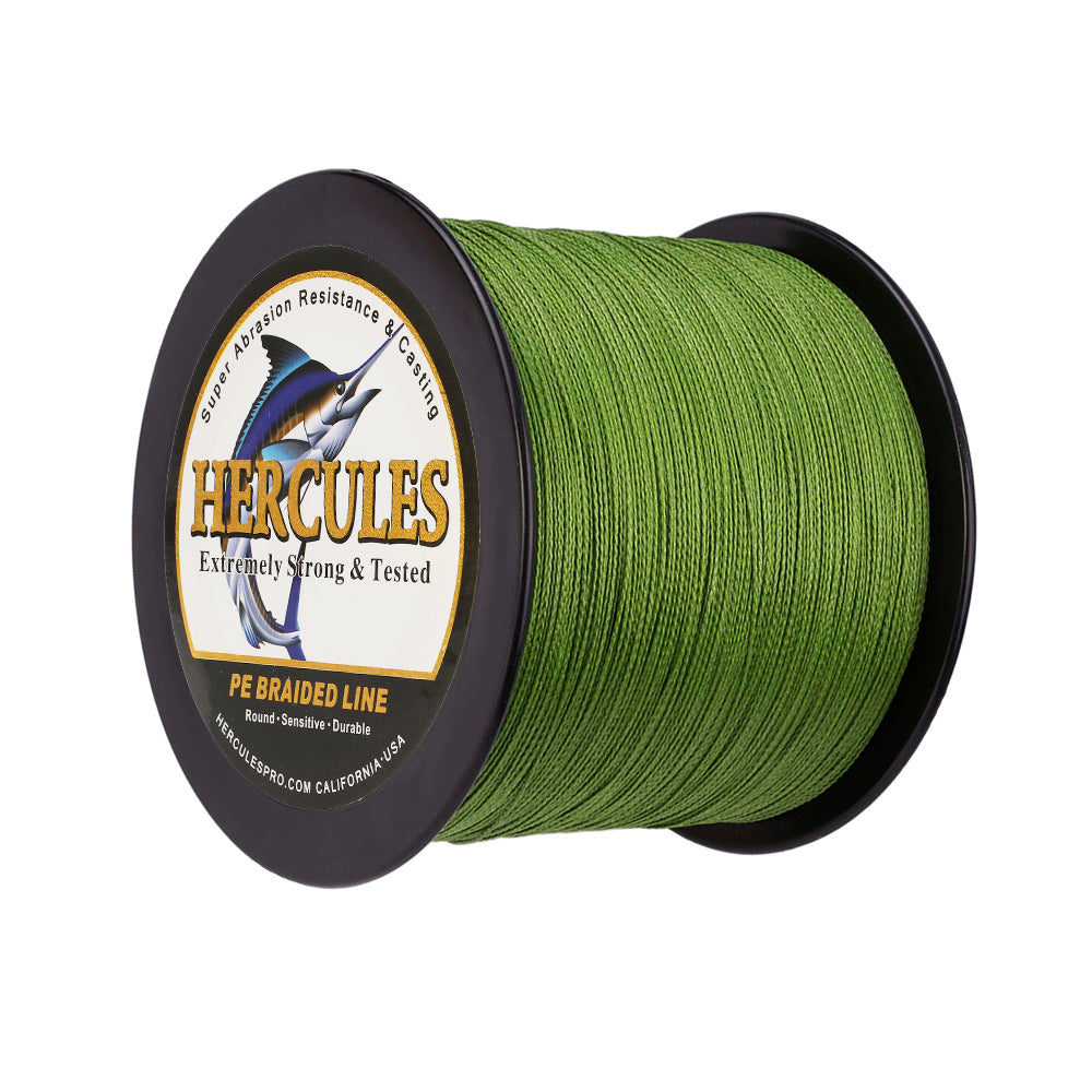 1000M 1094Yds Army Green 6lb-100lb HERCULES PE Braided Fishing Line 4 Strands