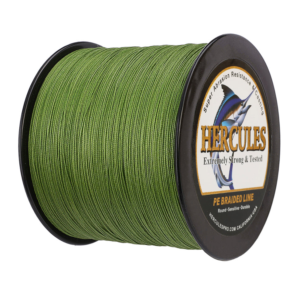 1000M 1094Yds Army Green 10lb-300lb HERCULES PE Braided Fishing Line 8 Strands
