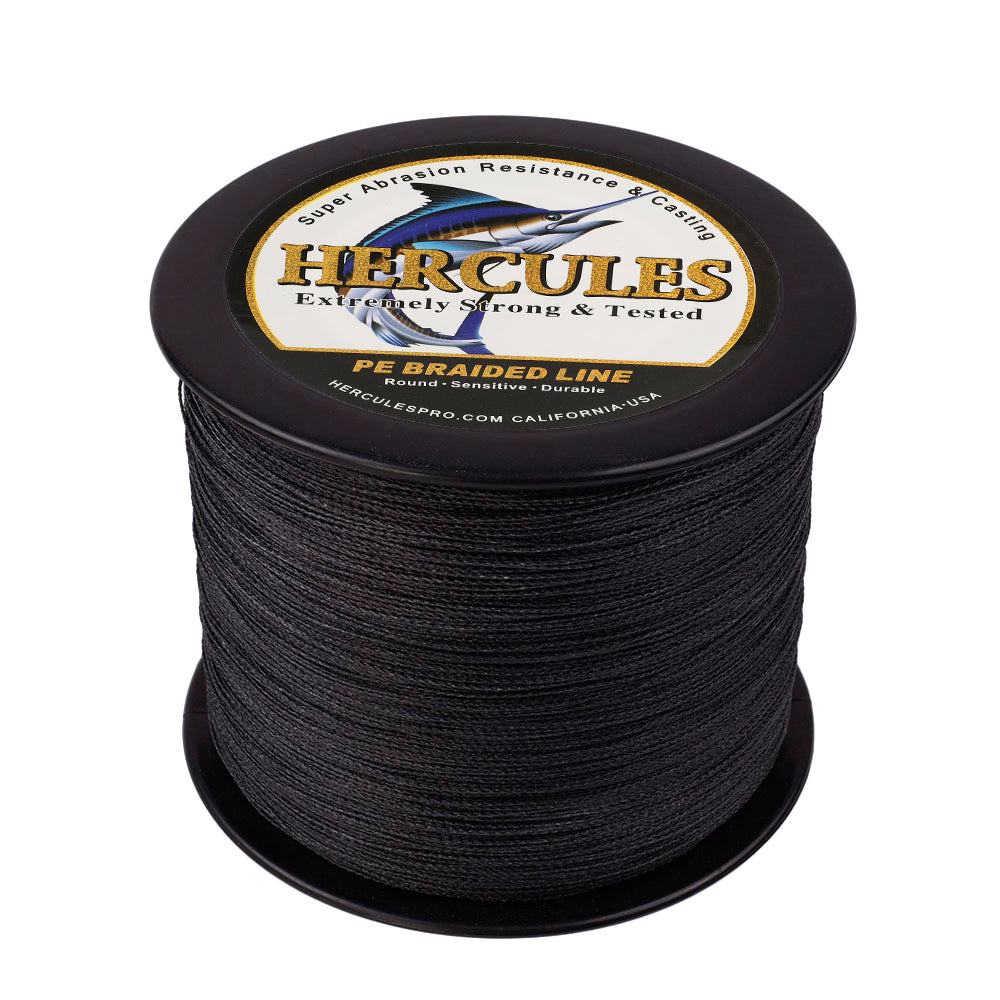 1000M 1094Yds Black 6lb-100lb HERCULES PE PE Braided Fishing Line 4 Strands