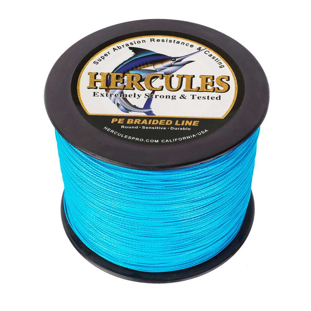 1000M 1094Yds Blue 6lb-100lb HERCULES PE Braided Fishing line 4 Strands