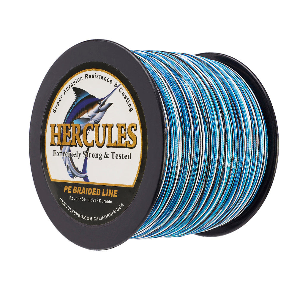 1000M 1094Yds Camo Blue 10lb-300lb HERCULES PE Braided Fishing Line 8 Strands