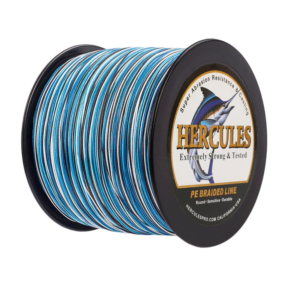 1000M 1094Yds Camo Blue 10lb-300lb HERCULES PE Braided Fishing Line 8 Strands