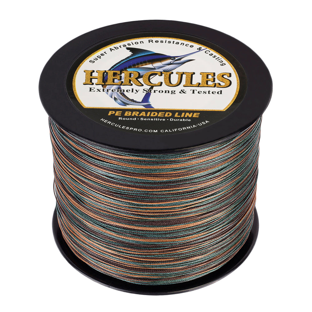 1000M 1094Yds Camouflage 10lb-300lb HERCULES PE Braided Fishing Line 8 Strands