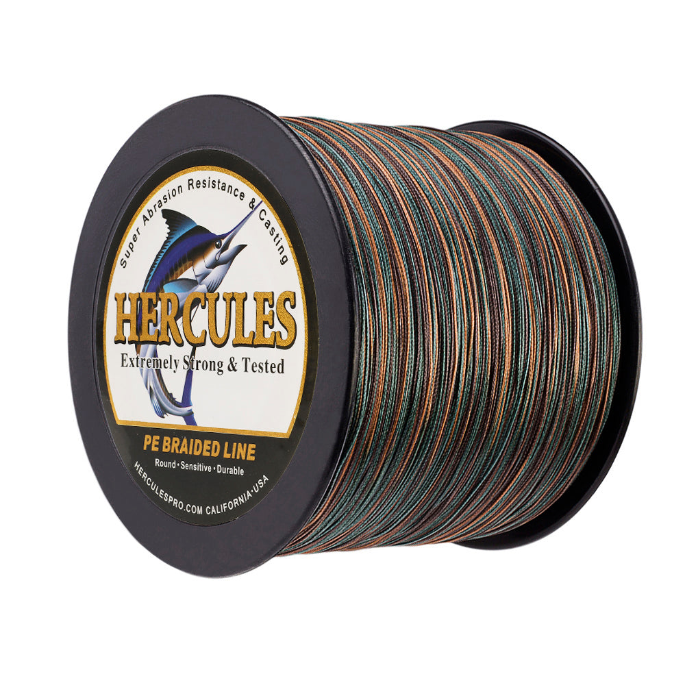 1000M 1094Yds Camouflage 10lb-300lb HERCULES PE Braided Fishing Line 8 Strands