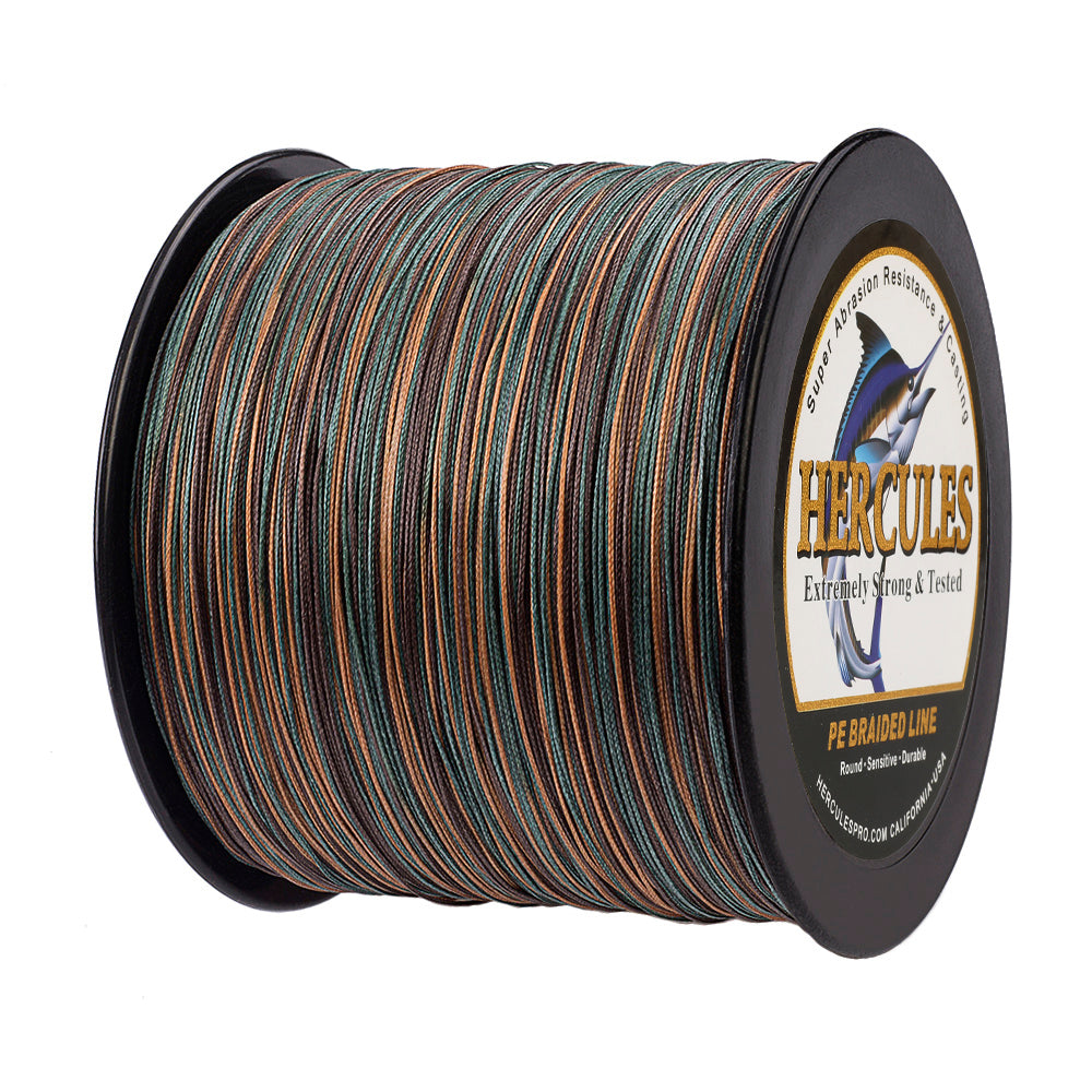 1000M 1094Yds Camouflage 10lb-300lb HERCULES PE Braided Fishing Line 8 Strands