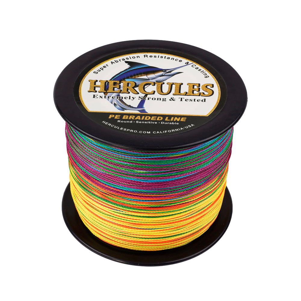2000M 2187Yds Multicolor 6lb-100lb HERCULES PE Braided Fishing Line 4 Strands