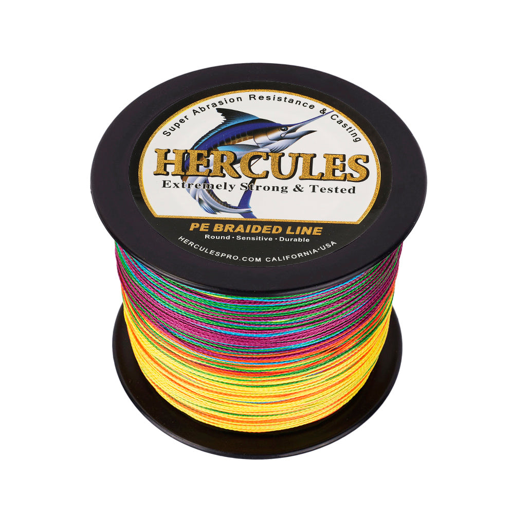 1000M 1094Yds Multicolor 6lb-100lb HERCULES PE Braided Fishing Line 4 Strands
