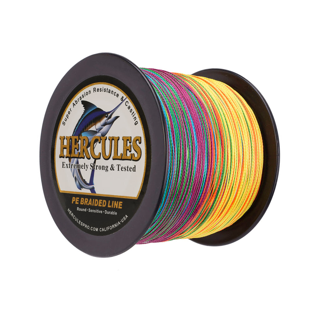 2000M 2187Yds Multicolor 6lb-100lb HERCULES PE Braided Fishing Line 4 Strands