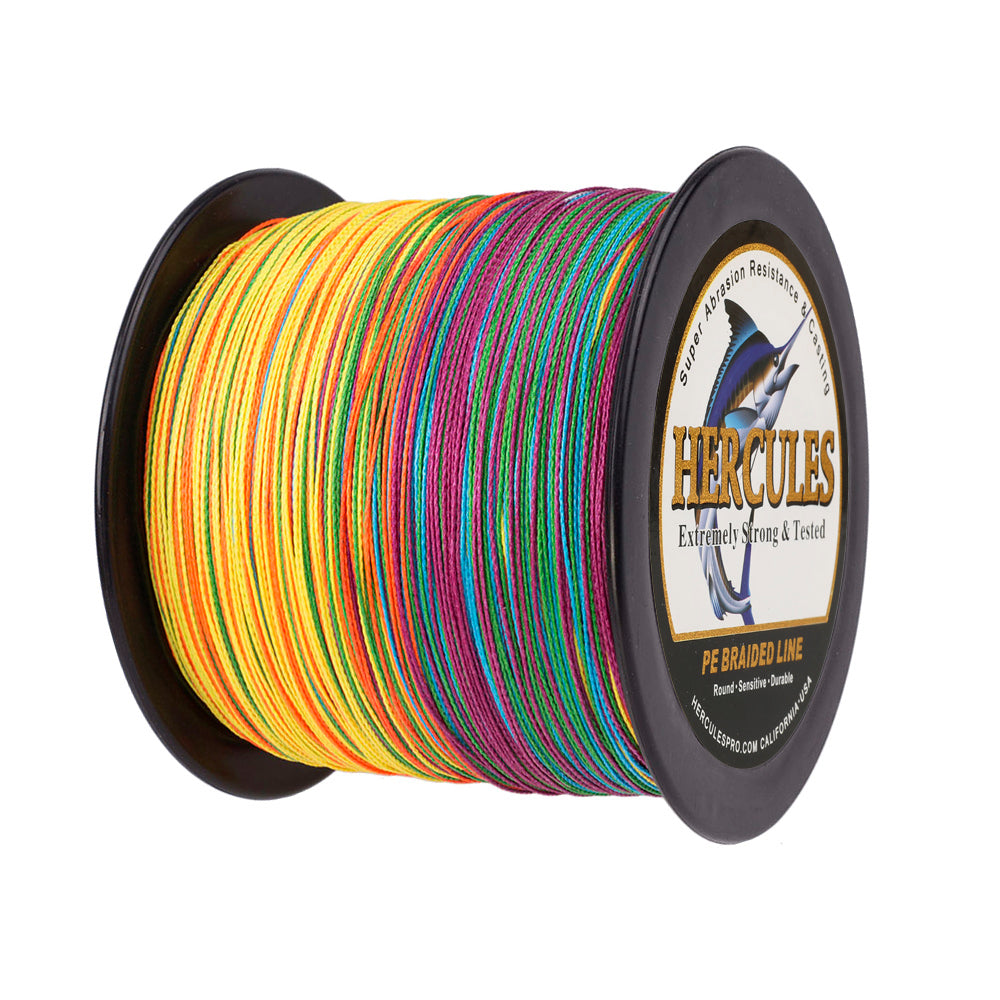 2000M 2187Yds Multicolor 6lb-100lb HERCULES PE Braided Fishing Line 4 Strands