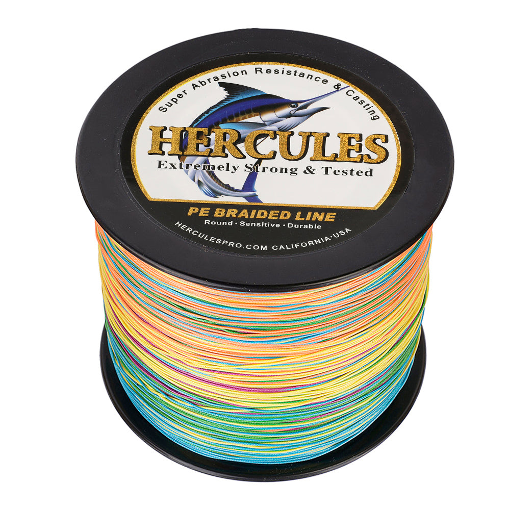 1000M 1094Yds Multicolor 10lb-300lb HERCULES PE Braided Fishing Line 8 Strands