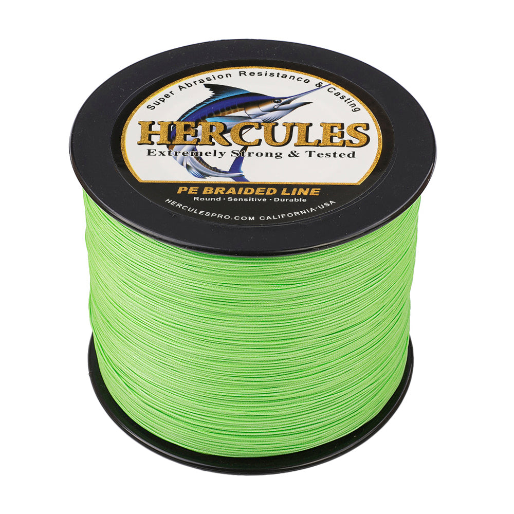 2000M 2187Yds Fluo Green 10lb-200lb HERCULES PE Braided Fishing Line 8 Strands