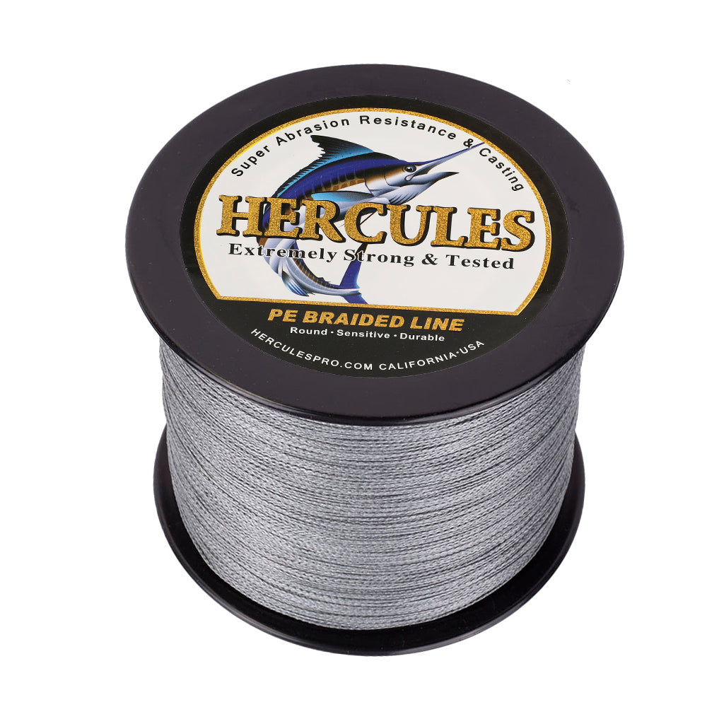 2000M 2187Yds Grey 6lb-100lb HERCULES PE Braided Fishing Line 4 Strands