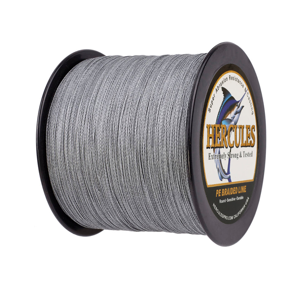 1000M 1094Yds Grey 6lb-100lb HERCULES PE Braided Fishing line 4 Strands