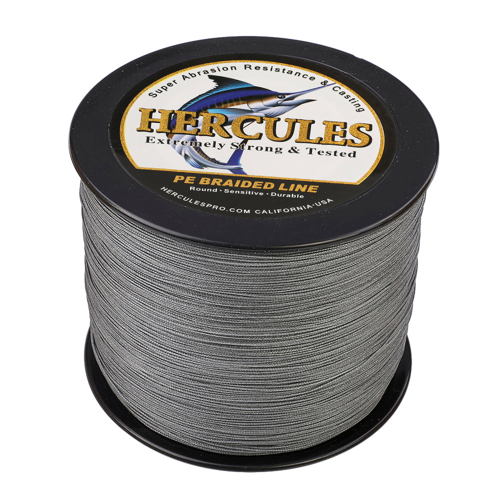 1000M 1094Yds Grey 10lb-300lb HERCULES PE Braided Fishing Line 8 Strands