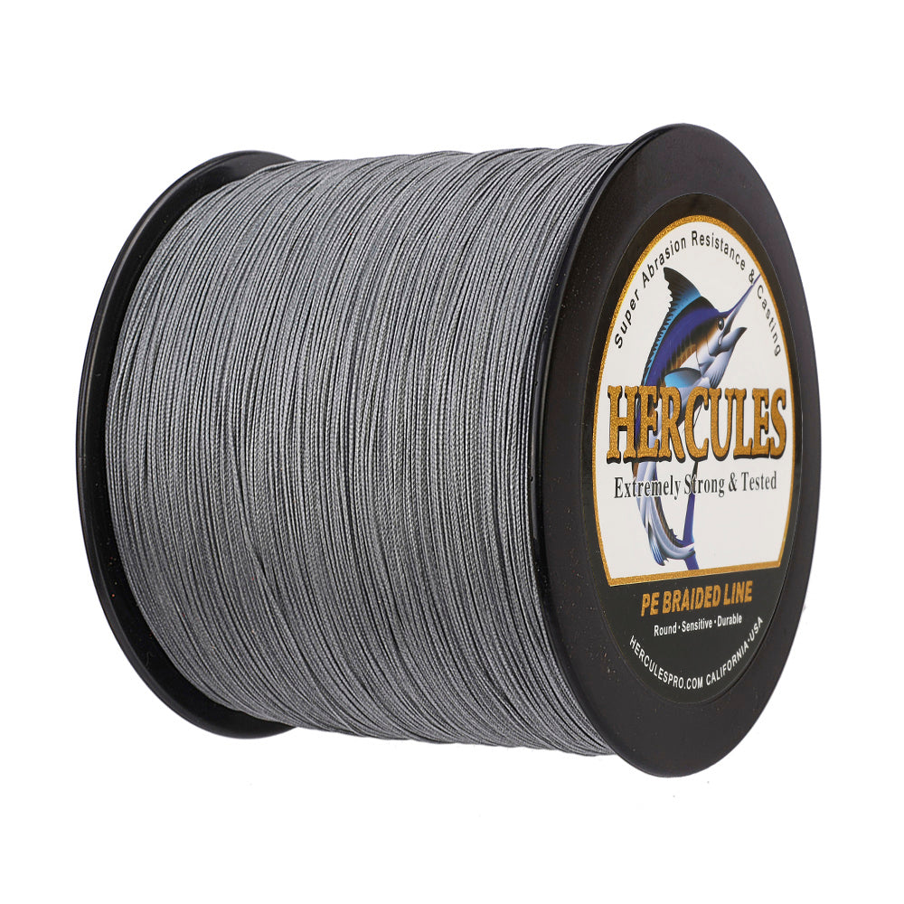 1000M 1094Yds Grey 10lb-300lb HERCULES PE Braided Fishing Line 8 Strands