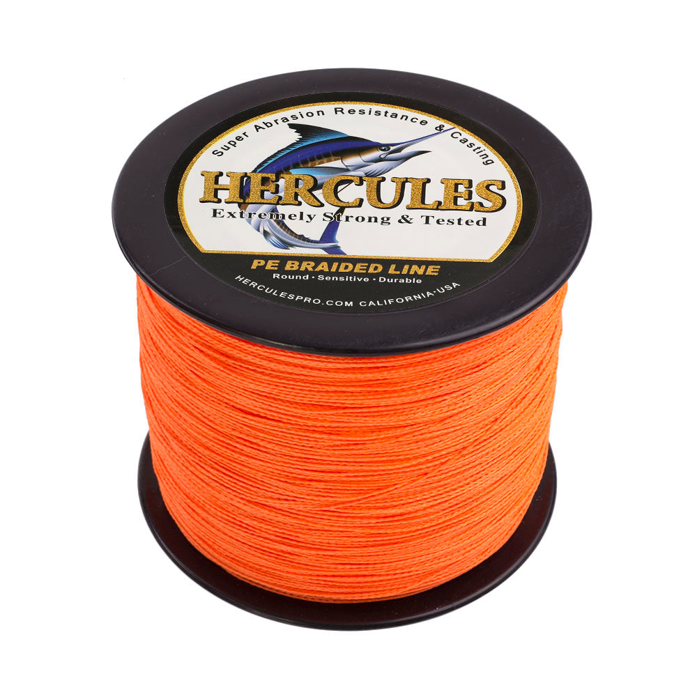 1000M 1094Yds Orange 6lb-100lb HERCULES PE Braided Fishing Line 4 Strands