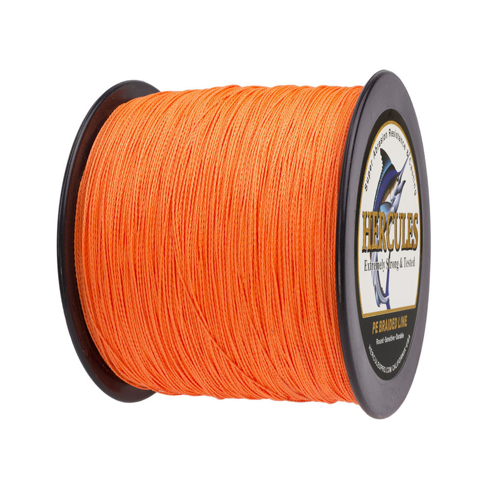 1000M 1094Yds Orange 6lb-100lb HERCULES PE Braided Fishing Line 4 Strands