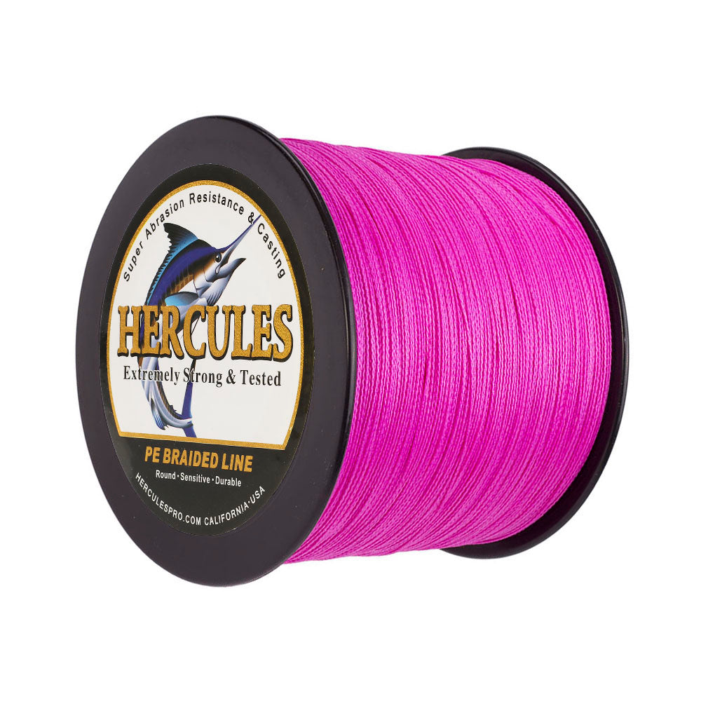 1000M 1094Yds Pink 6lb-100lb HERCULES PE PE Braided Fishing Line 4 Strands