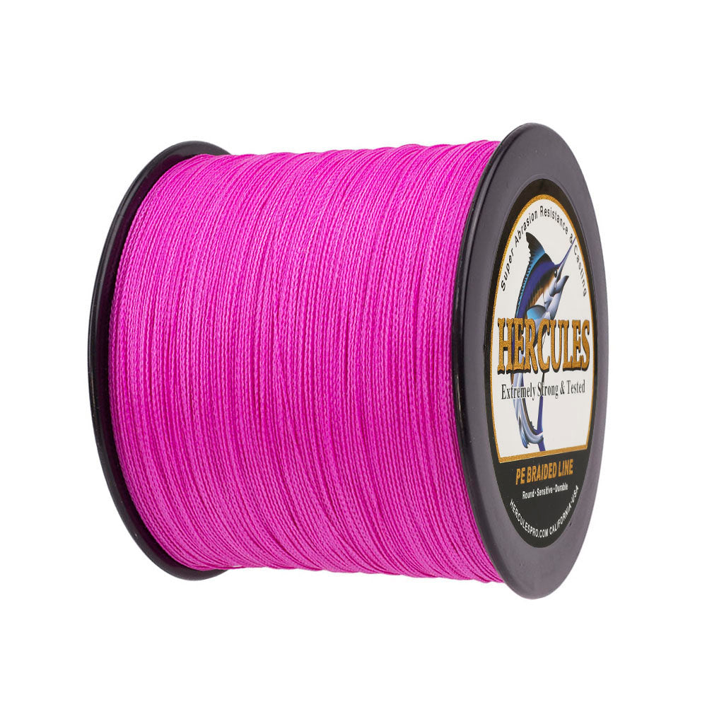 1000M 1094Yds Pink 6lb-100lb HERCULES PE PE Braided Fishing Line 4 Strands