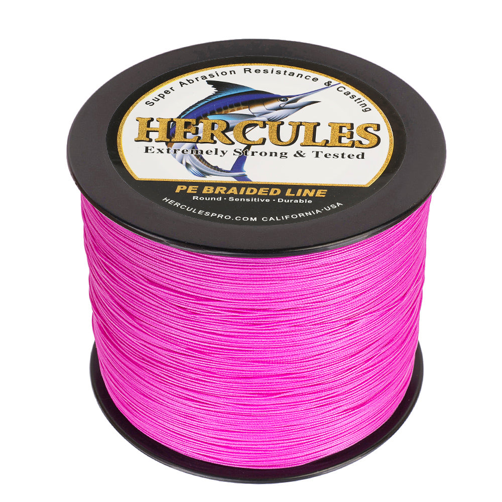 1000M 1094Yds Pink 10lb-300lb HERCULES PE Braided Fishing Line 8 Strands