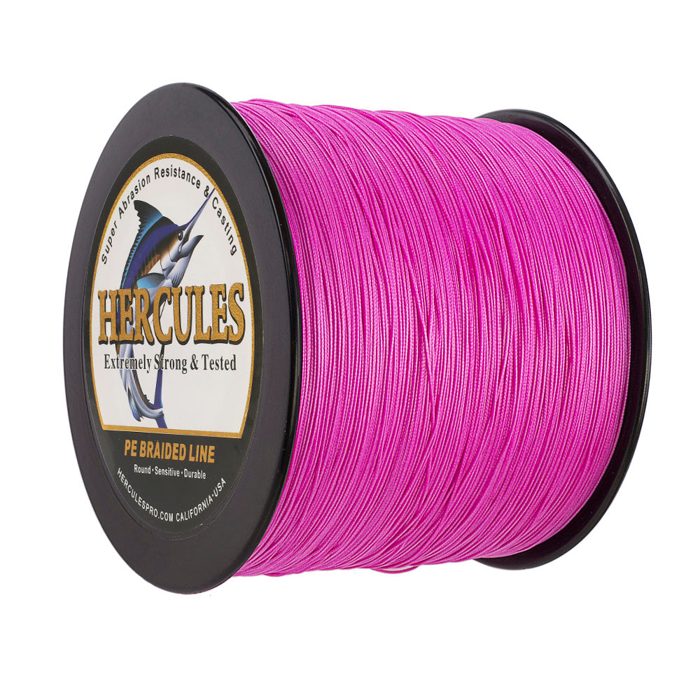 1000M 1094Yds Pink 10lb-300lb HERCULES PE Braided Fishing Line 8 Strands