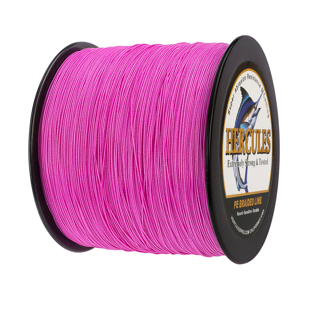 1500M 1640Yds Pink 10lb-200lb HERCULES PE Braided Fishing Line 8 Strands