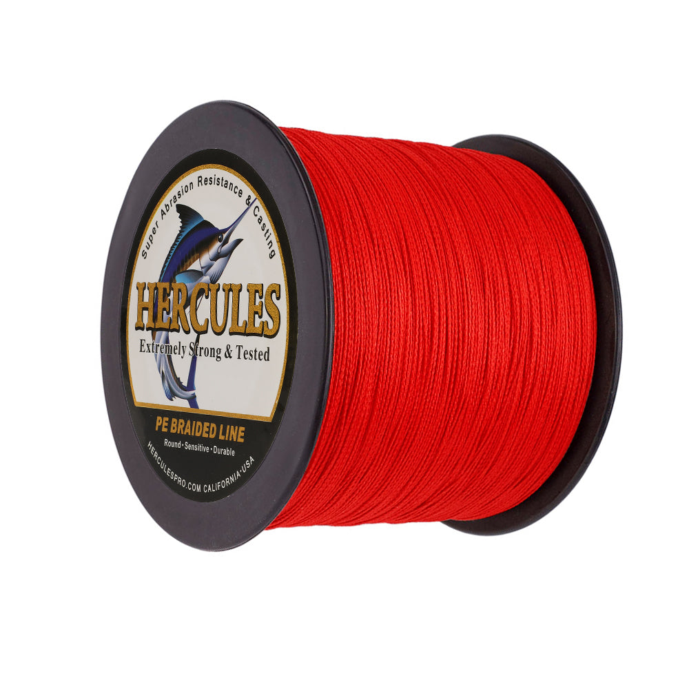 1000M 1094Yds Red 6lb-100lb HERCULES PE PE Braided Fishing Line 4 Strands