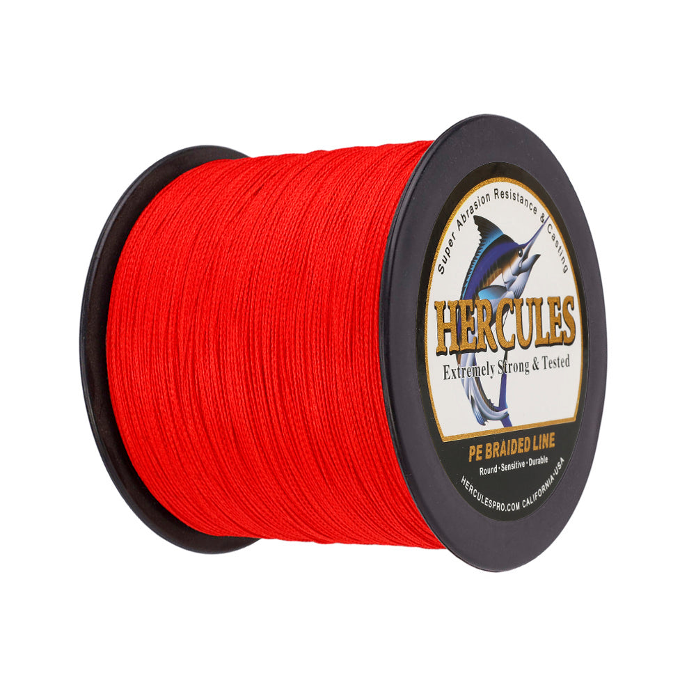 1000M 1094Yds Red 6lb-100lb HERCULES PE PE Braided Fishing Line 4 Strands