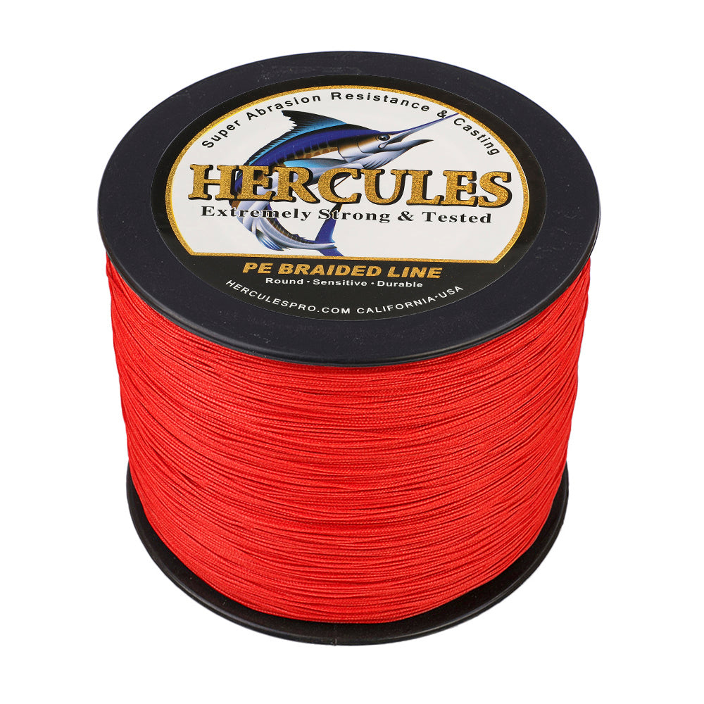 1000M 1094Yds Red 10lb-300lb HERCULES PE Braided Fishing Line 8 Strands