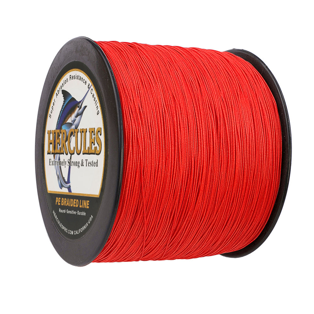 1000M 1094Yds Red 10lb-300lb HERCULES PE Braided Fishing Line 8 Strands
