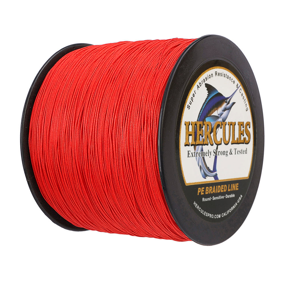 1000M 1094Yds Red 10lb-300lb HERCULES PE Braided Fishing Line 8 Strands