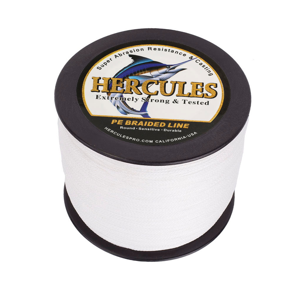 2000M 2187Yds White 6lb-100lb HERCULES PE Braided Fishing Line 4 Strands