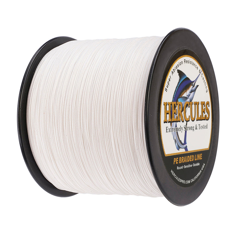 1000M 1094Yds White 10lb-300lb HERCULES PE Braided Fishing Line 8 Strands